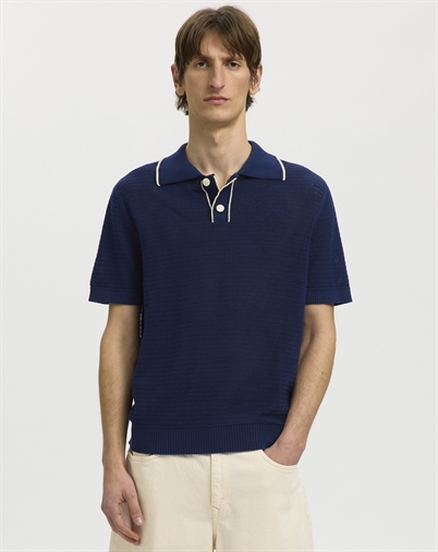 Selected - SLHJesse Polo - Ocean Cavern/ Birch